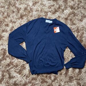 Vintage McGregor Sweater Mens XL Geometric Textured Knit Pullover Blue USA NEW